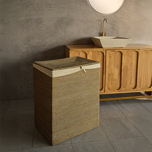 Woven laundry hamper, Rattan laundry basket, Rectangular wicker laundry hamper, Natural laundry bin, 
Bathroom laundry hamper, Handwoven rattan hamper, Laundry basket with lid and liner, Eco-friendly storage hamper, Rustic laundry basket, Decorative laundry hamper .