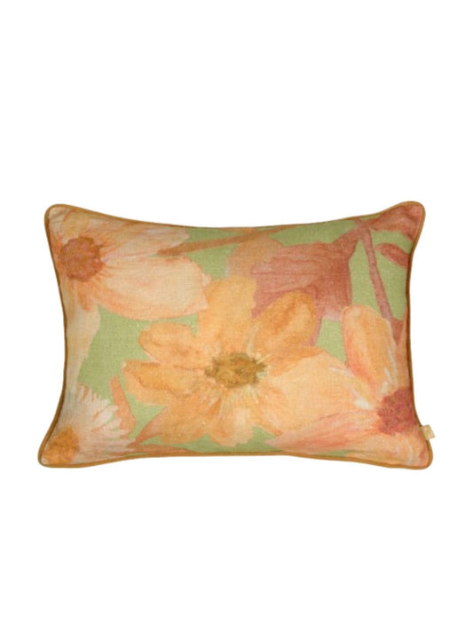 WILDFLOWER ONBLONG CORAL LINEN COVER