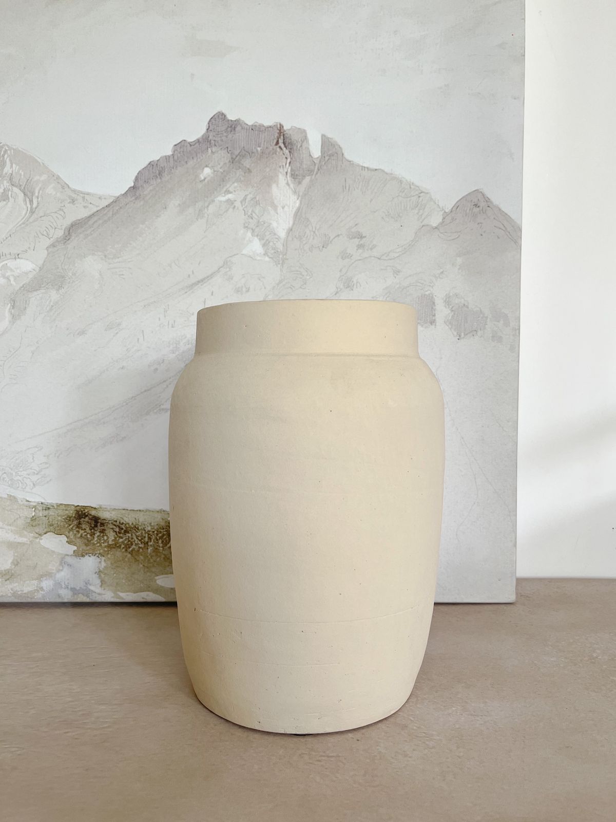 CELINE TALL CLAY VASE HANDCRAFTED