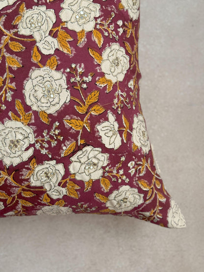 INAYA BLOCKPRINT CUSHION - details - ALTROVE