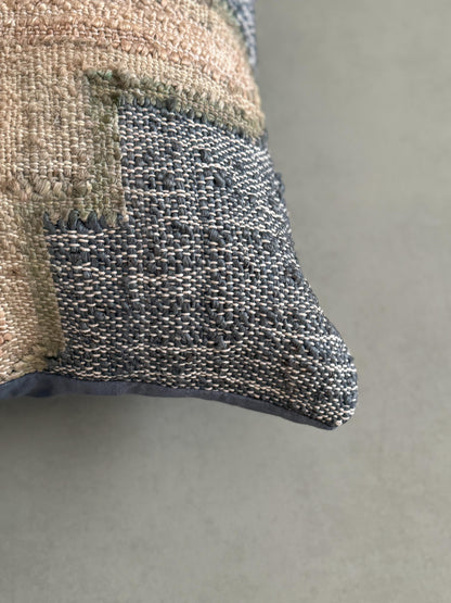 AYDIN KILIM CUSHION in BLUE- details- ALTROVE