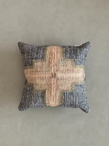 AYDIN KILIM CUSHION in BLUE- cotton cushion cover - ALTROVE