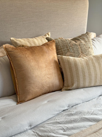 ALANA VELVET CUSHION in BEIGE- styled- ALTROVE