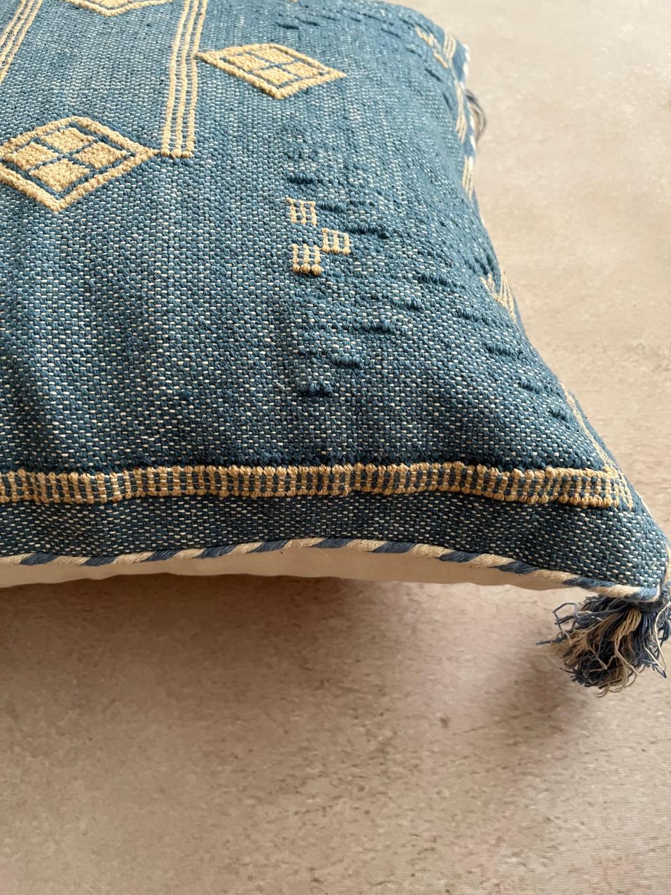 Blue Cotton Cushion for Sofa and Bed