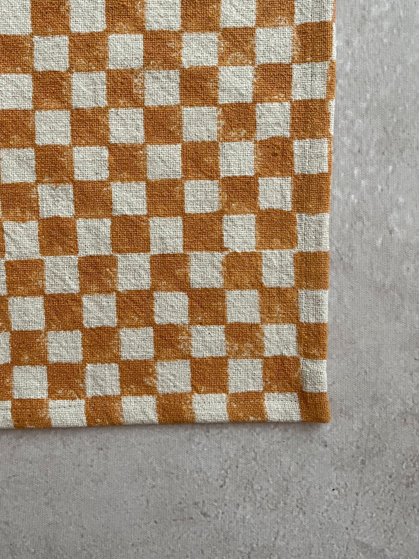 Checkered Mustard Dining Table Linen