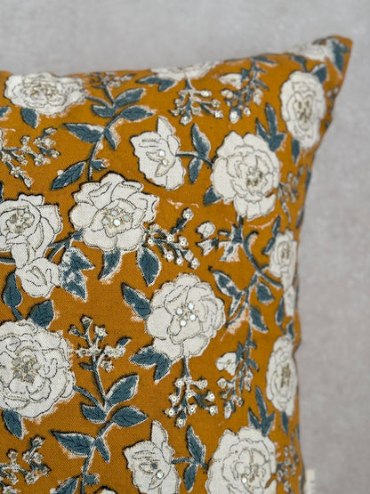 ZARA BLOCKPRINT CUSHION - details - ALTROVE