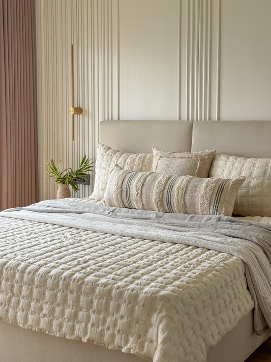 ASILO QUILTED BEDDING - IVORY - ALTROVE