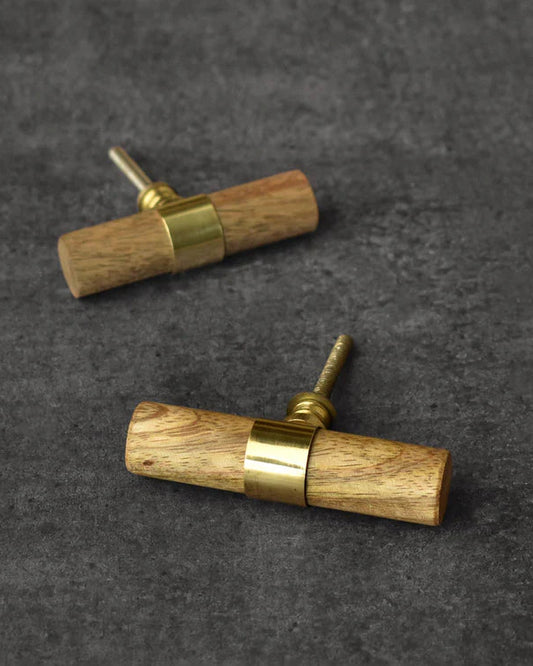 ZAGREB WOOD BRASS CABINET DRESSER DRAWER KNOB