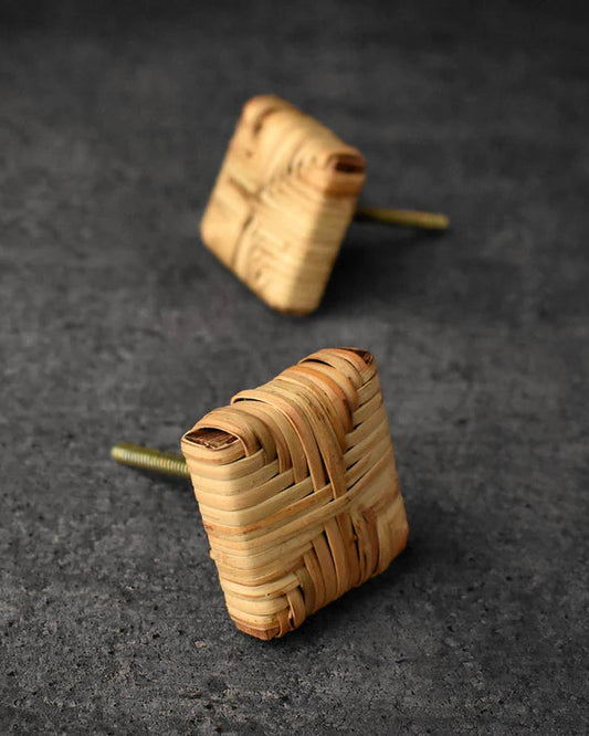 TBILISI RATTAN SQUARE CUPBOARD AND CABINET DOOR KNOB