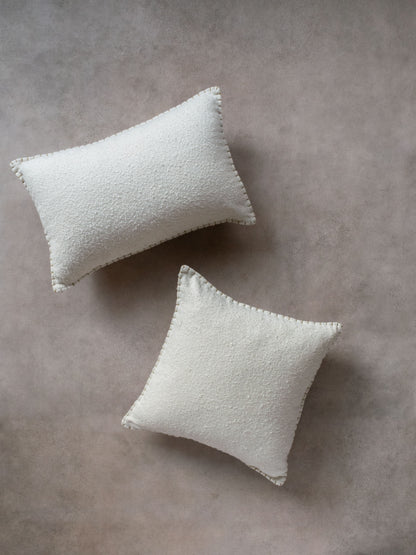AMY BOUCLE CUSHION in IVORY- boucle cushion cover - ALTROVE