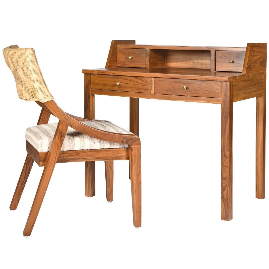 Linon Teak Wood Work Desk