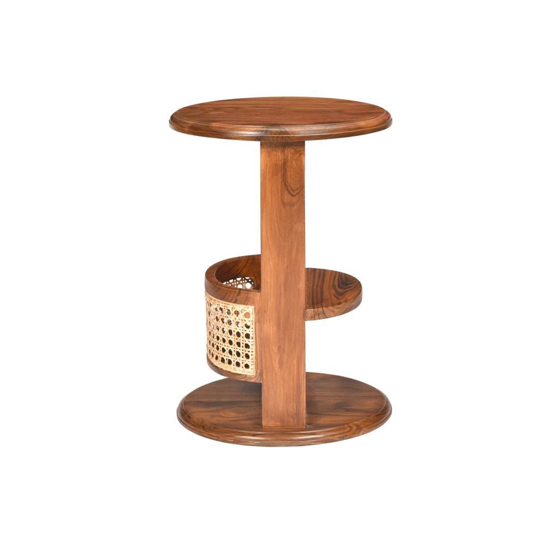 Swivel Teak Wood Side Table