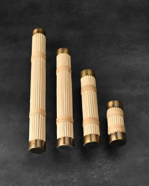 CASCADE BOHO RATTAN ANTIQUE BRASS CABINET WARDROBE HANDLE