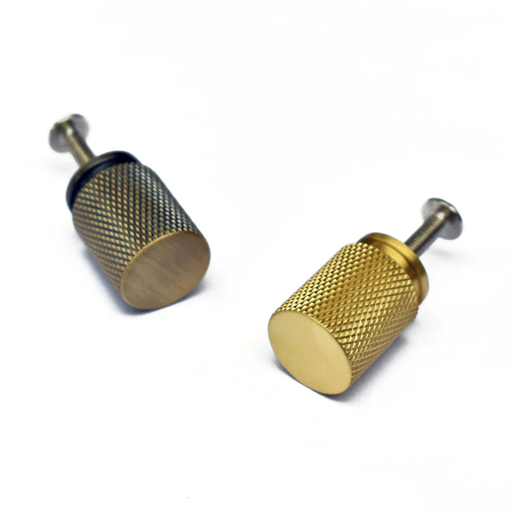 CYRIL SOLID BRASS KNURLED CABINET DRESSER KNOB
