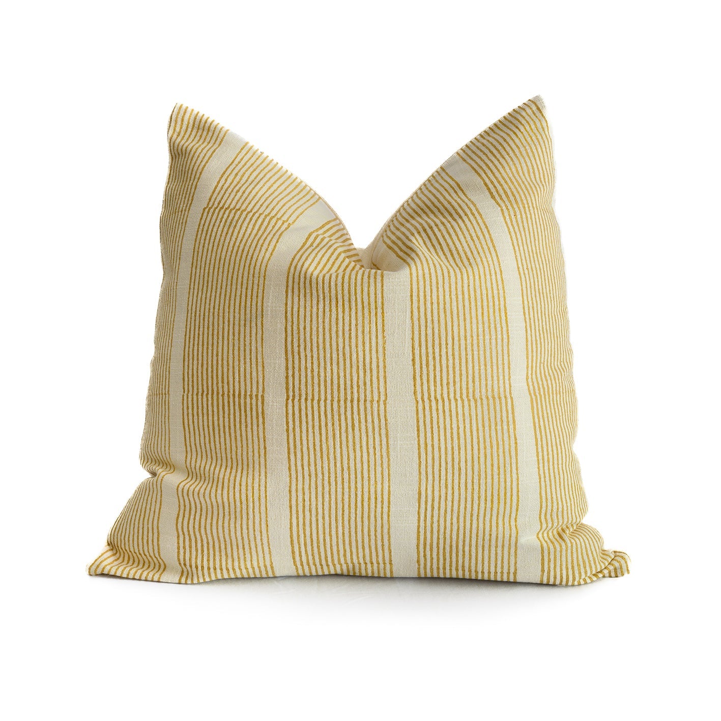 Hand block printed Mustard Yellow cotton cushion cover