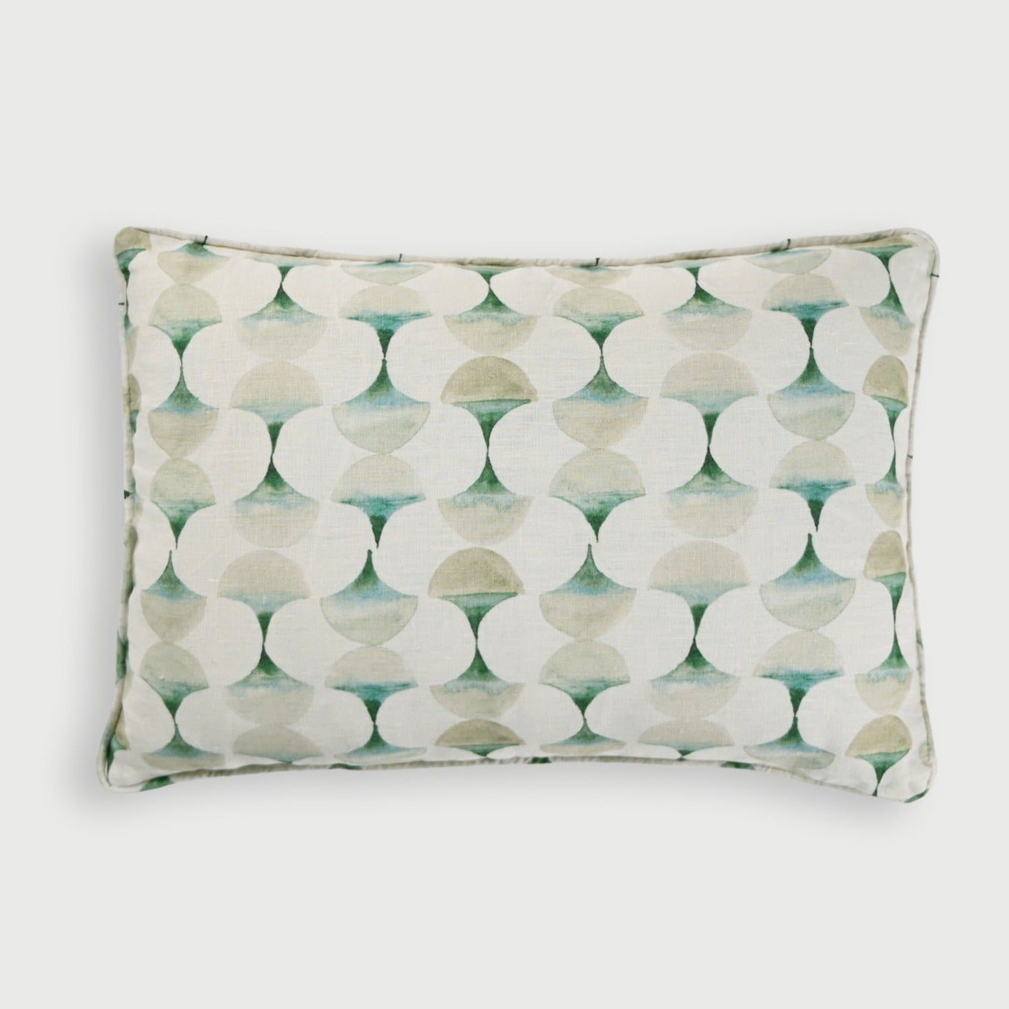 Cove Teal Oblong Linen Cushion Cover