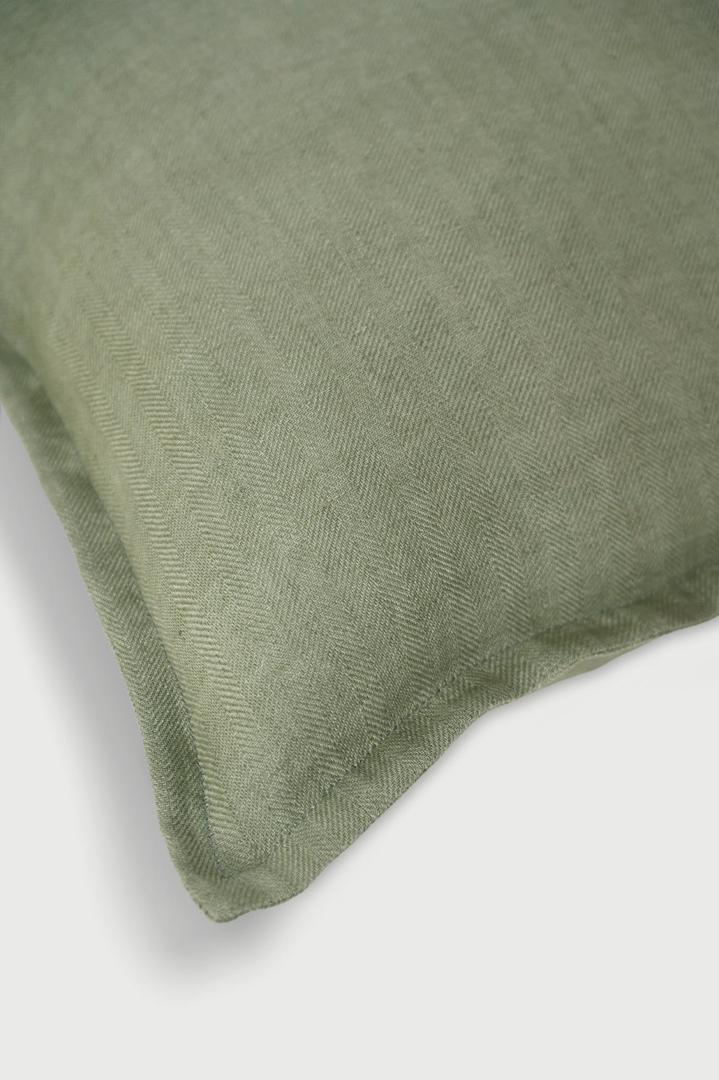 Linen Herringbone Eucalyptus Cushion Cover