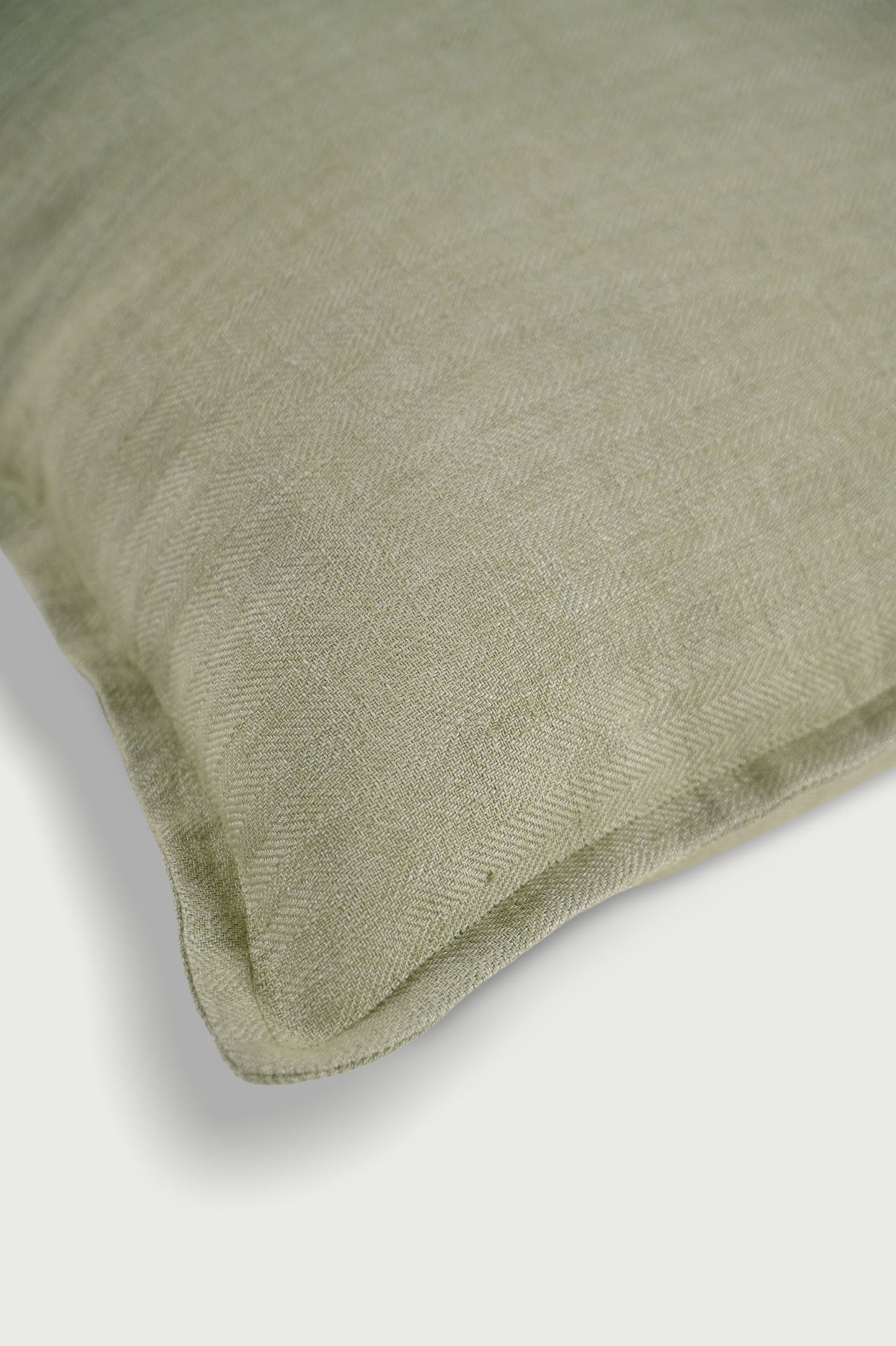 Linen Herringbone Sage Cushion Cover