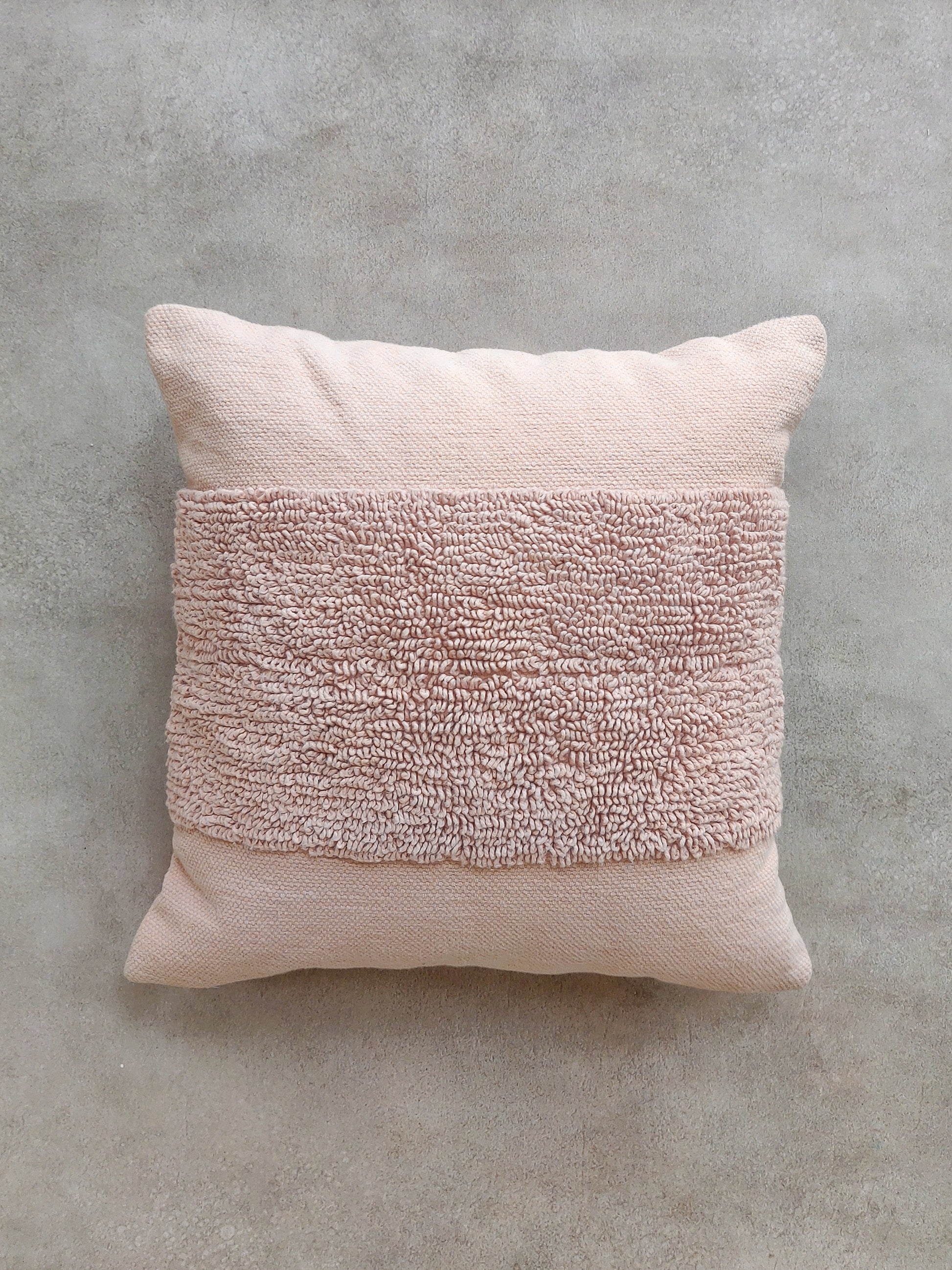 Pink Square Textured Cushion