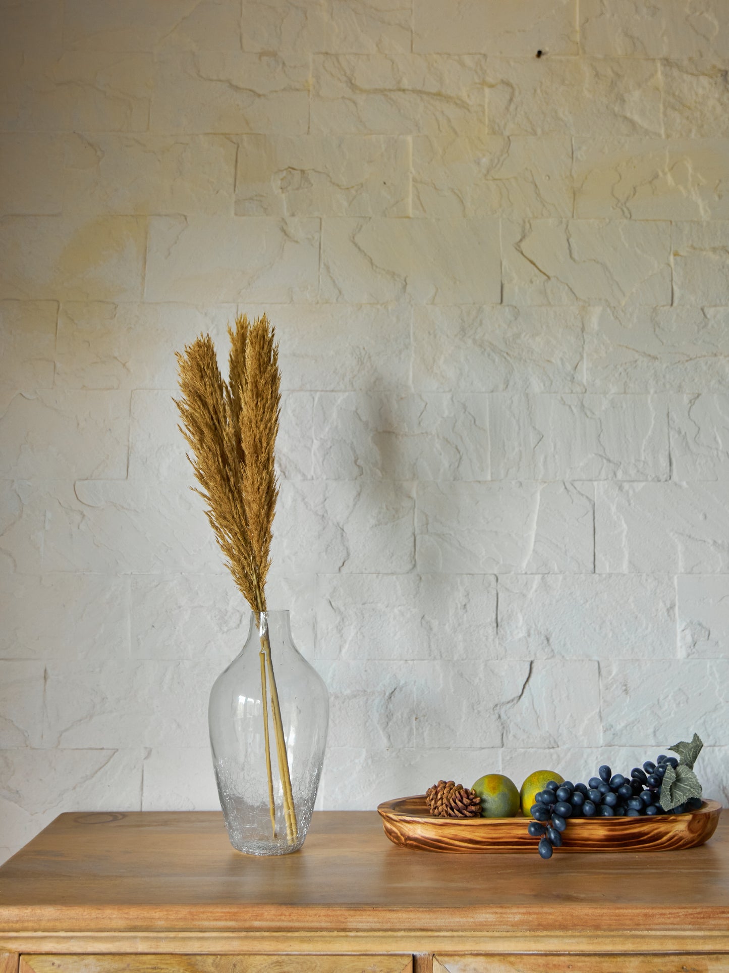 CRACKLED GLASS VASE