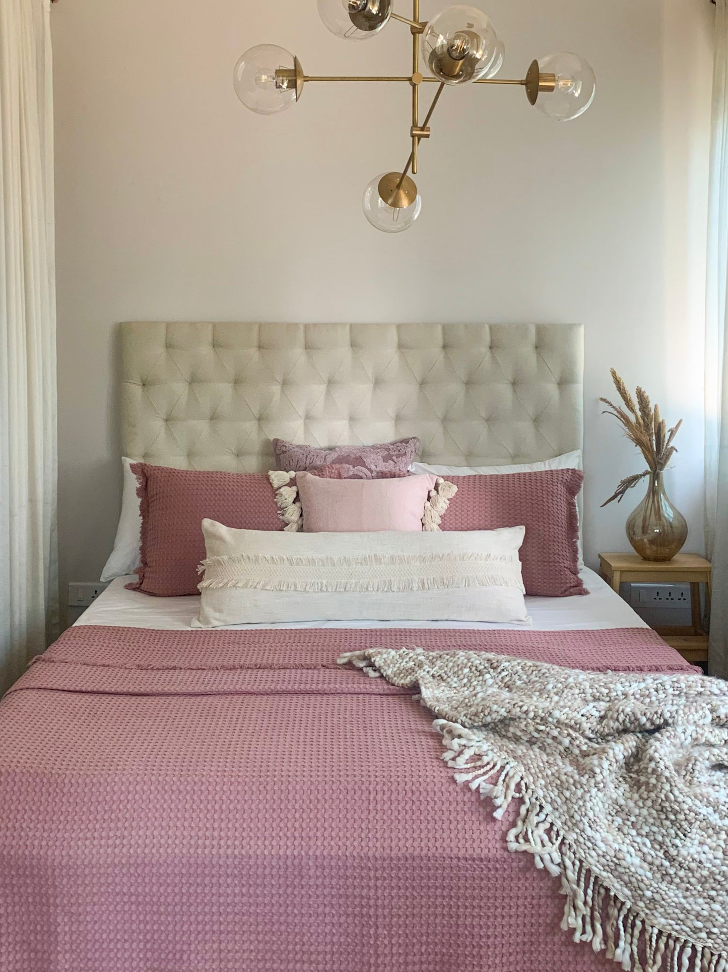 WILLOW WAFFLE BEDCOVER BLUSH