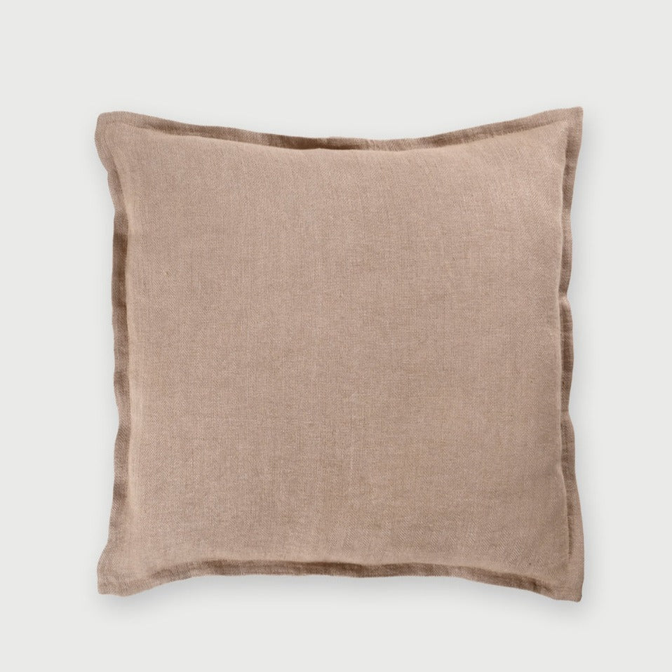 Linen Herringbone Blush Cushion Cover