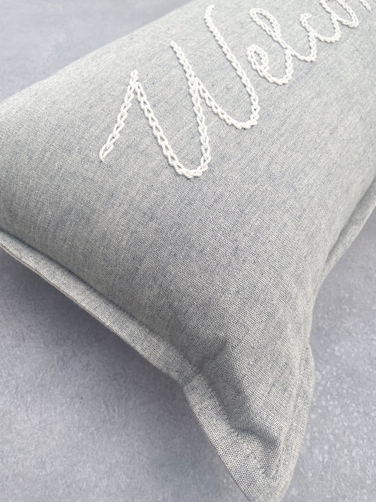 WELCOME EMBROIDERED CUSHION