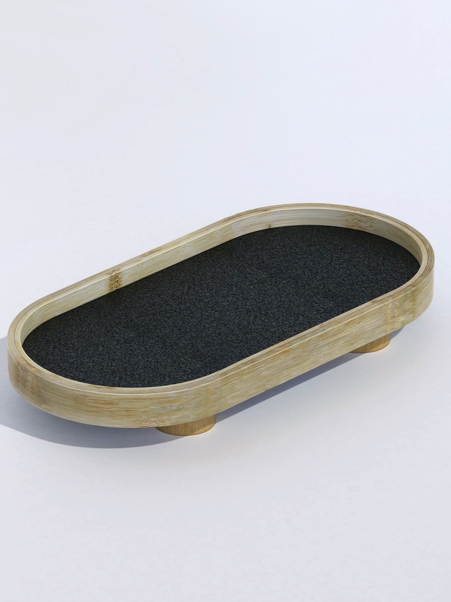 PODIUM TRAY OVAL LARGE-BLACK