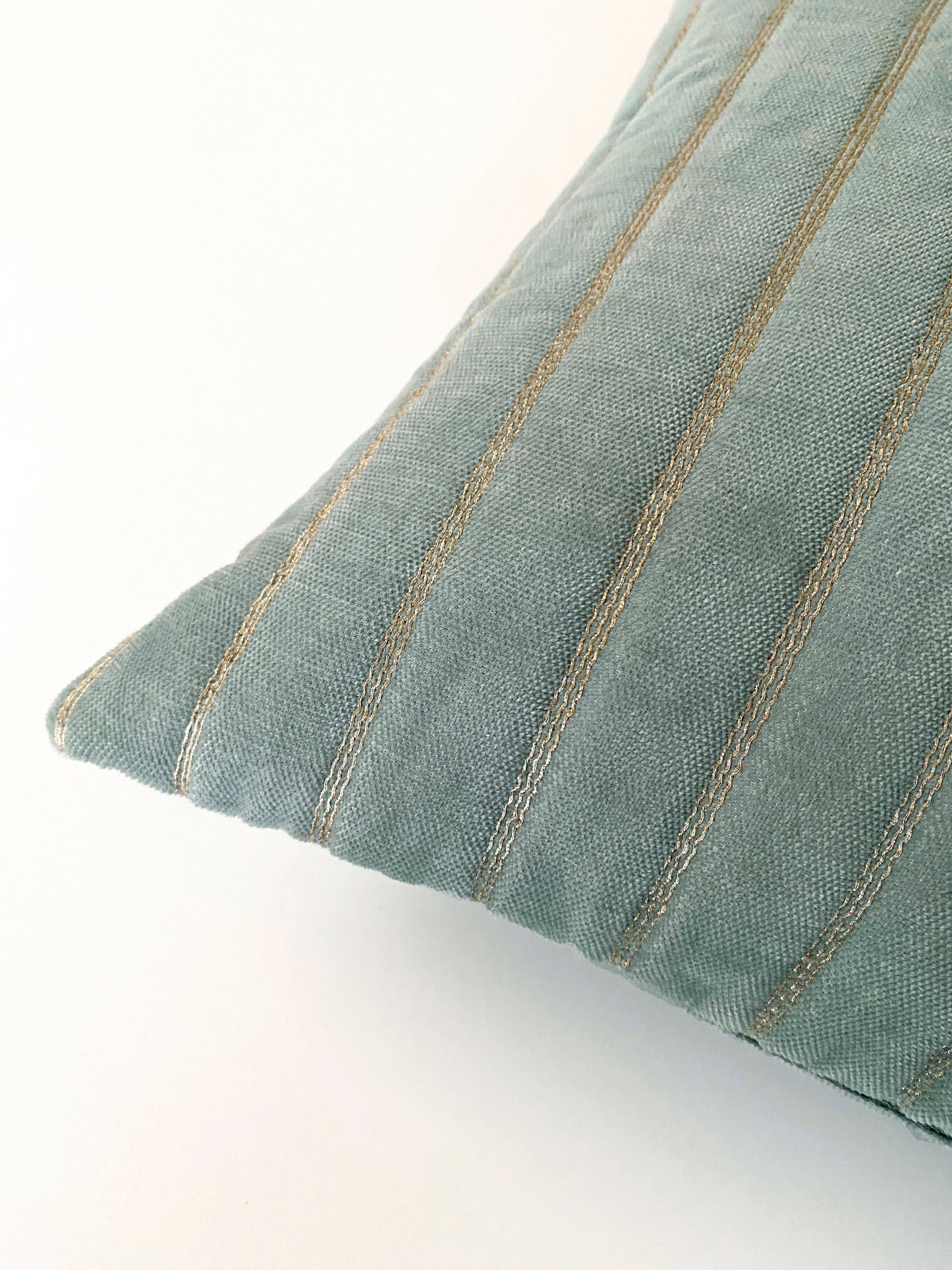 EDEN STRIPED DUCK EGG CUSHION COVER