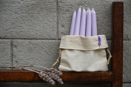 LAVENDER TAPERED HAND DIPPED CANDLES