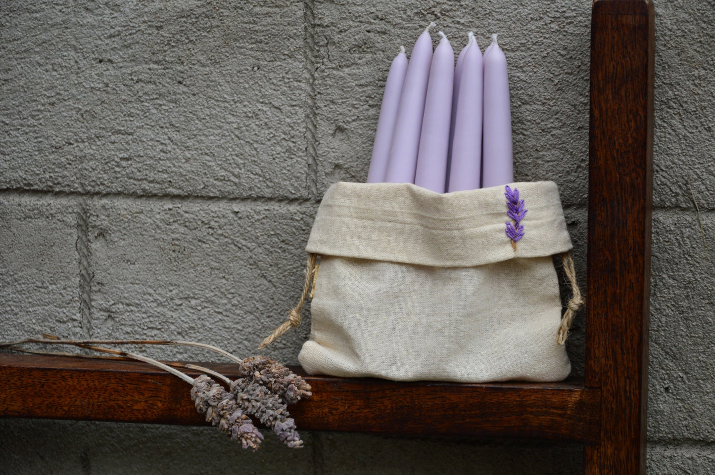 LAVENDER TAPERED HAND DIPPED CANDLES