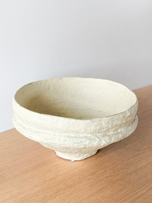 PAPER MACHE FOOTED BOWL