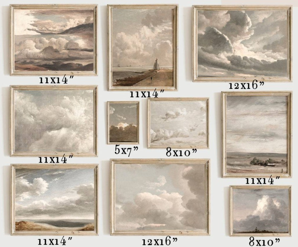 VINTAGE CLOUDY GALLERY WALL SET OF 10