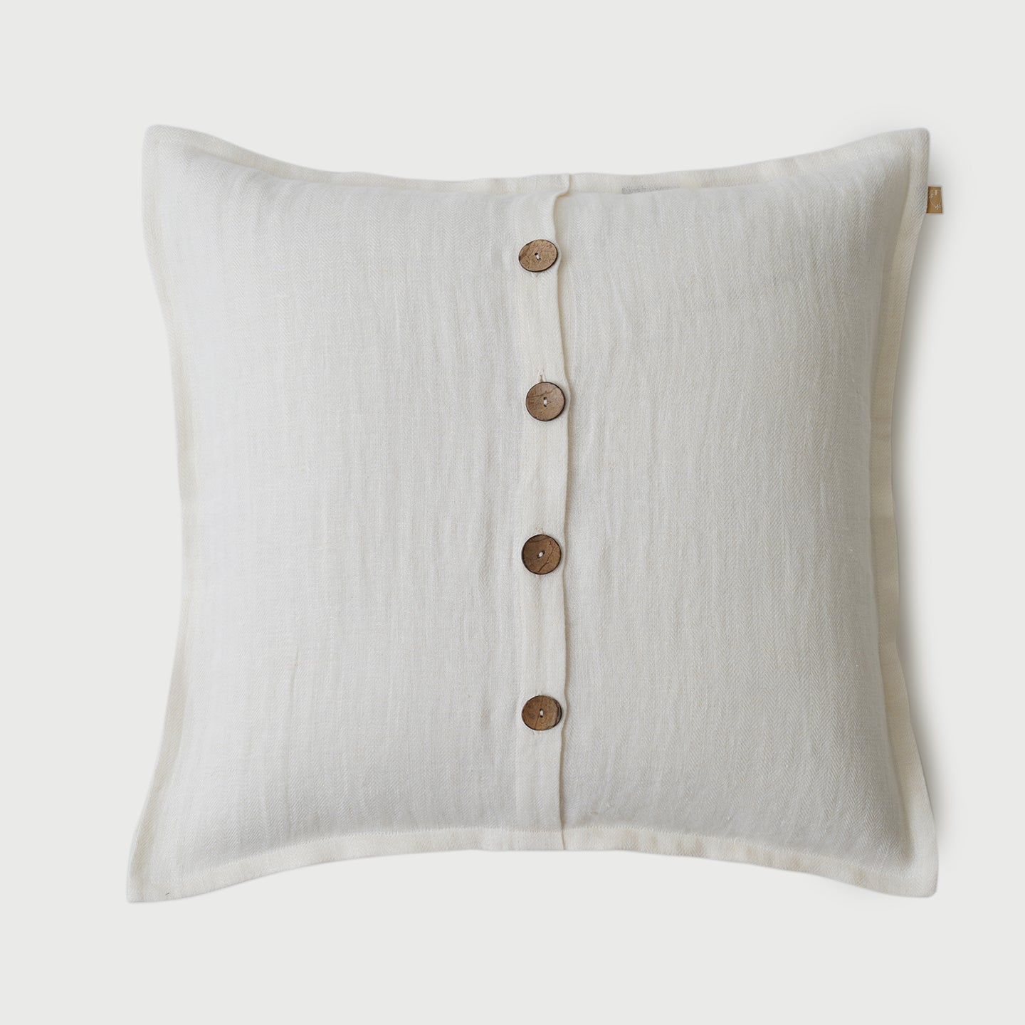 LINEN HERRINGBONE IVORY CUSHION COVER