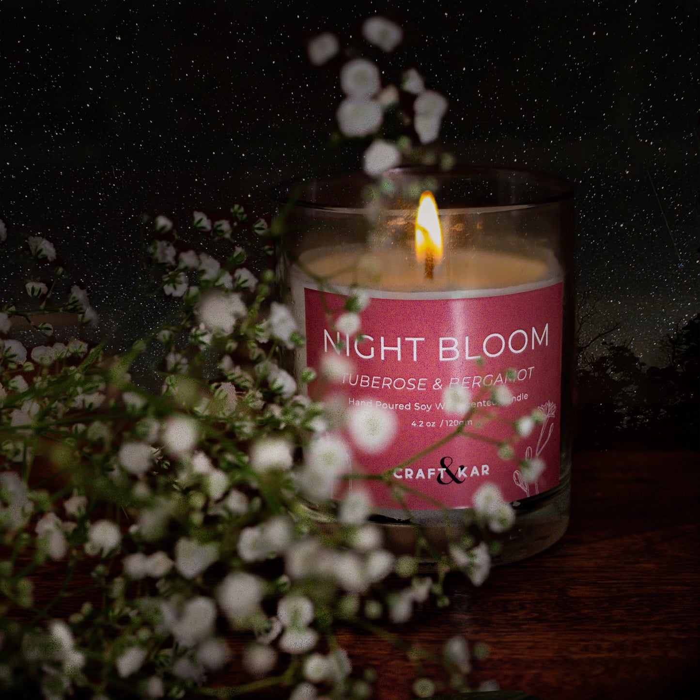 NIGHT BLOOM SOY WAX SCENTED CANDLE
